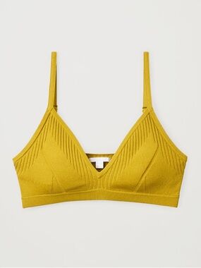 COS Knitted Bralette in a mustard yellow tone size XS